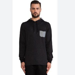 Ezekiel Dooley Pullover Mens Small S Black Hooded Long Sleeve Shirt Casual Z04X